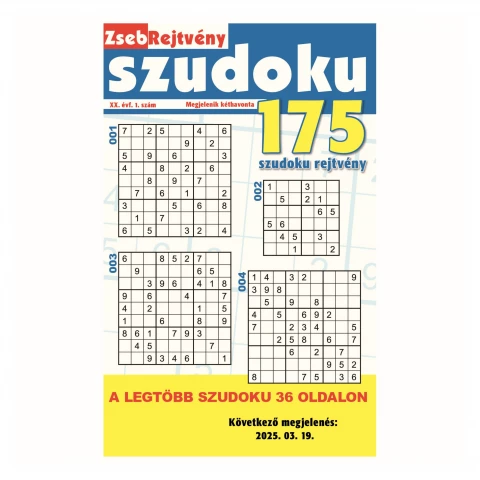 Zsebrejtvény Szudoku